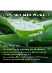 ALOE UP Aloe Ice Sunburn Relief Jelly Face and Body Organic After Sun Gel With 966 Pure Aloe Vera Gel Reef Safe Alcohol and FragranceFree 4 Oz