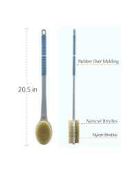 Shower Brush with Soft and Stiff Bristles205 Extra Long Handle DualSided Back Scrubber Bath Brush Body Exfoliator for Wet or Dry Brushing EXTRA LONG HANDLE