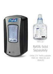 PurellLTX12 TouchFree Hand Sanitizer Dispenser ChromeBlack for 1200 mL PURELL LTX12 Hand Sanitizer Refills Pack of 1 192804