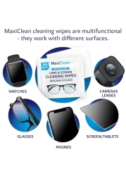 Glasses Wipes Lens Cleaner Lens Wipes for Eyeglasses 400 Premoistened Individually Wrapped Wipes for Eye Glasses Electronics Phone Computer Laptop Screen Camera Lens Cleaner Made in EU