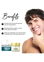 RAWLS Shaving Cream for Men Enriched with Peppermint oil and Tea Tree Oil/No Paraben, No Sulphate and No Silicon/Suitable For All Skin Type / 100 ml