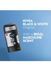 NIVEA MEN Black &amp; White Invisible Antiperspirant Deodorant Stick, Original, 72H Active Protection, 50ml