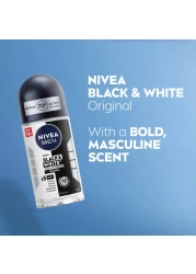 رول أون بلاك آند وايت إنفيزيبل مضاد للتعرق للرجال من نيڤيا، أوريجينال، ٧٢ ساعة من الحماية الفعّالة، ٥٠ مل