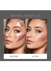 3 Colors Cream Contour Highlighter Blush Stick Trio Set with Dual Head Brush Waterproof Longlasting Bronzer Blusher for Cheeks Matte Dewy Finish Multifunctional Face Professional Makeup Kit