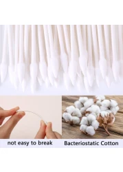 Pointed Cotton Swabs Compatible with Q Tips Double Precision Tips Cotton Buds with Cardboard Stick for Makeup 400pcs