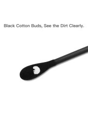 tifanso200 Count Black Cotton Swabs Natural Black Double Tipped Cotton Buds CrueltyFree Ear Swabs ChlorineFree Hypoallergenic