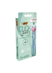 بيك سولي كليك 3 سنسيتيف ماكينة حلاقة ثلاثية الشفرات مع 4 خراطيش للنساء