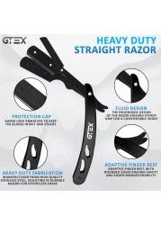 Straight Razors For Men 100 GTEX Barber Razor Blades 2 Professional Straight Razor Single Blade Razors for Men Navajas Para Barbero Straight Edge Razor Barber Beard Razor Shavette Shaving Razor Kit