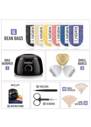 Brazilian Waxing Kit KeShi Wax Warmer for Painless Hair Removal with 5 Bags Hard Wax Beans for Full Body Legs Face Eyebrows Bikini Wax for Women Men