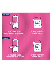 Veet Pure Whole Body 40 PCS And Underarm Wax Strips White 16 PCS