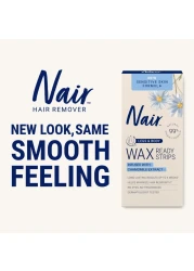 NairSensitive Hair Remover Wax Ready Strips Face and Bikini Hair Removal Wax Strips 40 Count