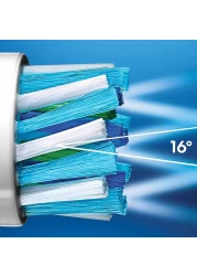 أورال-بي كروس أكشن رؤوس فرشاة بديلة لفرشاة الأسنان الكهربائية 2 قطع أبيض