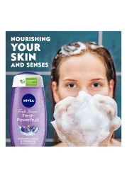 NIVEA Shower Gel Body Wash Fresh Powerfruit Antioxidants Blueberry Scent 250ml Pack of 2