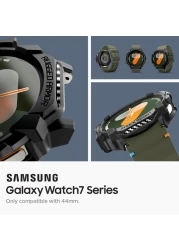 Spigen Rugged Armor designed for Samsung Galaxy Watch 7 44mm case cover (2024) - Matte Black