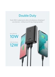 Anker PowerCore 10000 Portable Charger with Dual USB Ports, Smallest &amp; Lightest Power Bank, High Speed Charger for iPhone, Samsung &amp; More, White