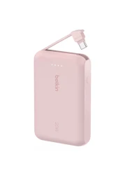 Belkin BoostCharge Power Bank with Integrated Cable Pink 10000mAh 20W