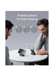 Anker Magnetic Wireless Power Bank With Foldable Stand, MagGo 5000 mAh, 7.5W Magnetic Power Bank with USB-C for iPhone 15/14/13/12, Black