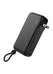 سيليريس تريك بطارية شحن مع كابل شحن مدمج ومحول 10000 مللي أمبير في الساعة - أسود