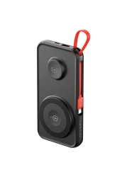 سيلايرس فاشن باور بانك 4 في 1 مع كابل مغناطيسي رمادي 10000 مللي أمبير 22.5 واط