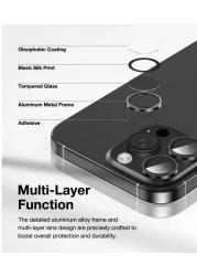 Green Lion HD Plus Camera Lens Protector for iPhone 16 Pro/16 Pro Max, Easy Installation, 9H Durable Glass, Anti Scratch, Anti Glare Coating, Shatter Protection (16 Pro/16 ProMax Black)