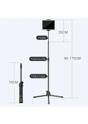 The Mohrim Adjustable Phone Tripod Floor Stand/Holder/Mount, Selfie Stick With Flexible Gooseneck
