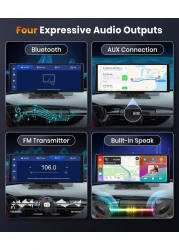 podofo 10.26 Touchscreen Portable Wireless Apple Carplay Car Stereo, Portable Car Screen Compatible with Bluetooth Hands-Free/GPS Navigation/Siri Assistant/Voice Control,7V-32V Suit for All Vehicles
