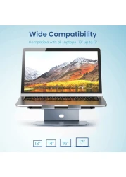 Remson Aluminum Laptop Stand Holder for Desk, 360 Rotating Aluminum Base, Compatible for MacBook12/13, MacBook Pro 13/15, MacBook Air 13, Lenovo, HP, Dell, Samsung and More Laptops from 13" - 17"