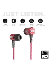 ألتيك لانسنيغ سماعات أذن سلكية معدنية مع ميكروفون- أحمر