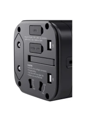 أوكي محول العالمي مع 3 منافذ USB - أسود