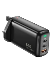 Cellairis GaN Adapter Black 65W with 2-in-1 Charging Cable Black