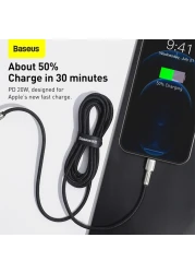 Baseus USB-C to Lightning Fast Charging Data Transfer Cable Type-C PD 20W Cafule Series Fast Power Delivery 2m Black
