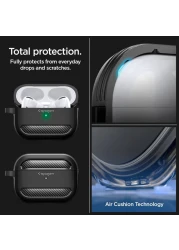 Spigen Rugged Armor designed for Airpods Pro 2nd Generation case (2022) Airpods Pro 2 case cover with Carabiner - Matte Black