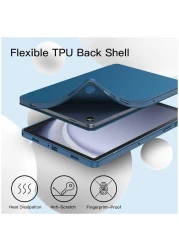 Case For Samsung Galaxy Tab A9+ / A9 Plus 11-Inch 2023, Soft TPU Tri-Fold Stand Protective Tablet Cover, Auto Wake/Sleep Blue