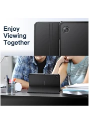 Case For Samsung Galaxy Tab A9 8.7 Inch, Slim Translucent Back Tri-Fold Stand Protective Tablet Cover, Support S Pen Charging, Auto Wake/Sleep (Black)