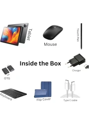 Oteeto TAB 14 5G Android Tablet 11-Inch IPS LCD Display 8GB RAM 512GB ROM/8000 mAH Battery/Keyboard/Flip Cover (Grey)- International Version