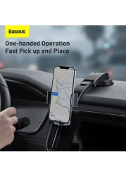 Baseus 2-in-1 Easy Control Clamp Car Phone Holder Dashboard/Air Vent 360 Degrees Rotatable Car Phone Stand Car Mobile Stand Compatible with iPhone 13 Pro/Pro Max/Mini, Galaxy, and all 4.7-6.7'' Black