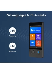 Language Translator Device Support for 138 Languages Real Time Offline/Online Instant Two Way Voice and Photo Translation 4&rdquo; Touchscreen for Travel, Business, and Language Learning
