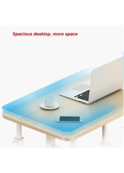 Snack Side Table, Mobile End Table Height Adjustable Bedside Table Laptop Rolling Cart C Shaped TV Tray with Storage Shelves for Sofa Couch