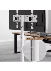 Movable Tv Stand For 37-75 Inch Lcd Led Flat Panel Curved Screen Tv Rolling Tv Stand Mobile Holds Up To 88 Lbs Portable Tv Stand Rolling Floor Tv Stand Max Vesa 600x400mm