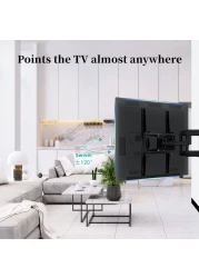Full Motion TV Wall Mount Fits Most 40-80 inch TVs, Swivel and Tilt TV Bracket with Double Hinged Arms, TV Mount