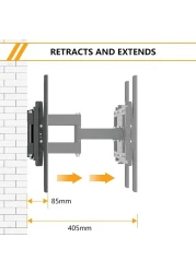 TV Stand/Television Stands for 26-75 Inch TV, Wall Mount TV Stand with Rugged Double Arm Bracket, Universal TV Stand Holds Up to 50 KG