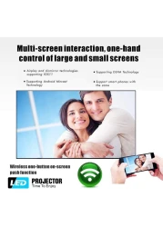 Wownect T6 Wifi LED Projector Wireless With 100" 4K Screen, 3500 Lumens [ Wireless Mobile Cast ] Home Theater Outdoor Gaming Projector HD 1080P, Upto 200'' Screen Size