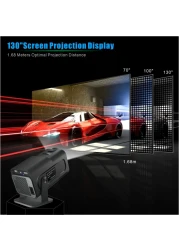 Wownect- HY300 Mini Projector,Auto Keystone Correction, 4K 1080P Support Portable Projector, 150 ANSI Smart Projector with 2.4/5G WiFi