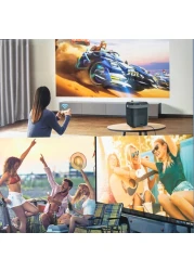 Umiio Q1 Portable Video Projector 2.4/5G WiFi Bluetooth Quadrangle Trapezoid 0.8-5M Projection Distance 1920 * 1080 Resolution Android Projector For Move Music TV Game Casting with Tripod - White