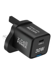 X.Cell Power Bank Black 10000mAh With GaN II Wall Charger Black 30W And USB Charging Cable Black