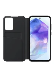 حافظة محفظة سامسونغ سمارت فيو لهاتف غالكسي أي35 5جي باللون الأسود