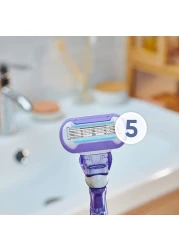 Gillette Venus Deluxe Smooth Swirl Razor With Razor Blade Purple 3 Blades