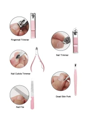 18 قطعة من مجموعة أدوات العناية بالأظافر والباديكير الاحترافية مع مجموعة أدوات قص الأظافر مع إبرة لحب الشباب وتشذيب مبرد الأظافر ومقص شعر الأنف والحواجب للعناية باليدين والقدم والوجه