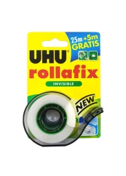 UHU Rollafix invisible Tape with Rollafix Transparent Tape Clear 30m 2 PCS