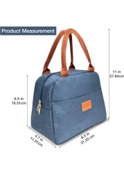 ماهمير شنطة غداء معزولة للرجال والنساء والاطفال مع مقابض حزام، شنطة غداء معزولة بفتحة واسعة وسهلة التنظيف، صندوق غداء معزول للمكتب والعمل والمدرسة والنزهات والسفر، مبرد حراري مانع للتسرب (ازرق)